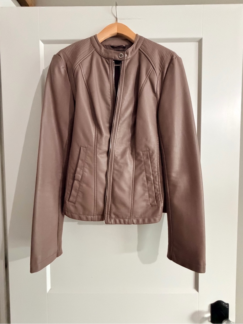 Express Mauve Faux Leather Bomber Jacket